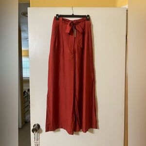 NEW with tag Wide Leg Tie-Waist Pants in Rust